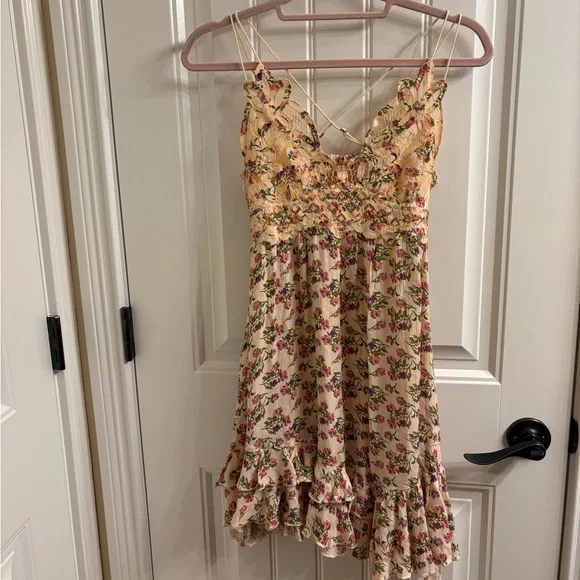Free People Adella Slip Dress Pink Floral Lace Size S - Picture 4 of 13